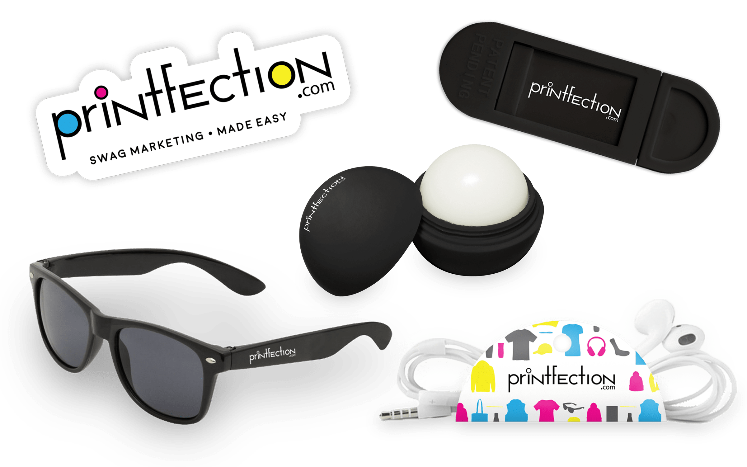 event swag under $5 - sunglasses, lip balm, stickers