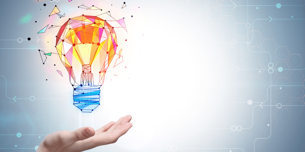 4 company swag ideas post - twitter image lightbulb over a hand used for great company swag ideas post