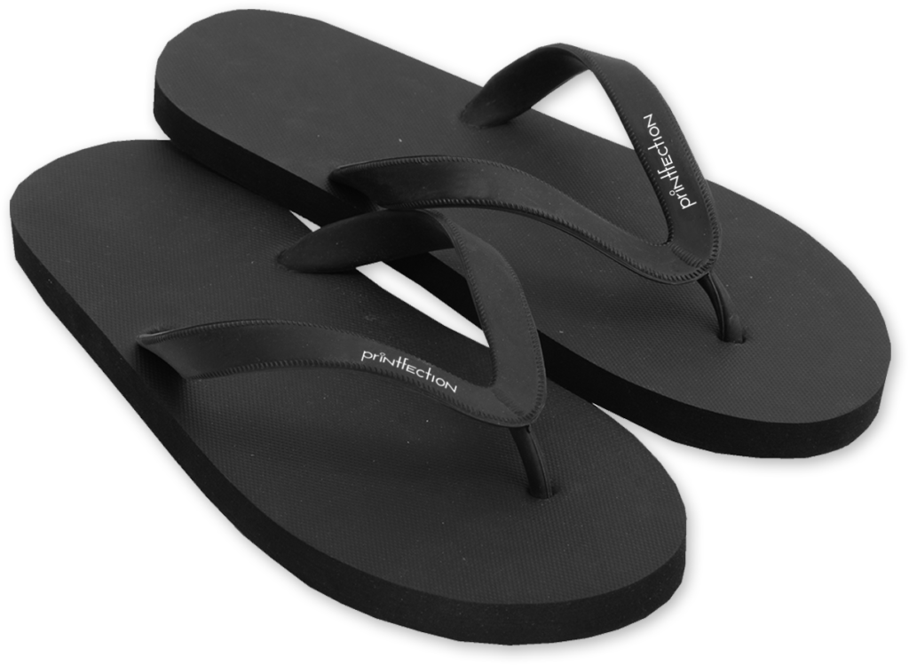 flipflops branded with a corporate logo