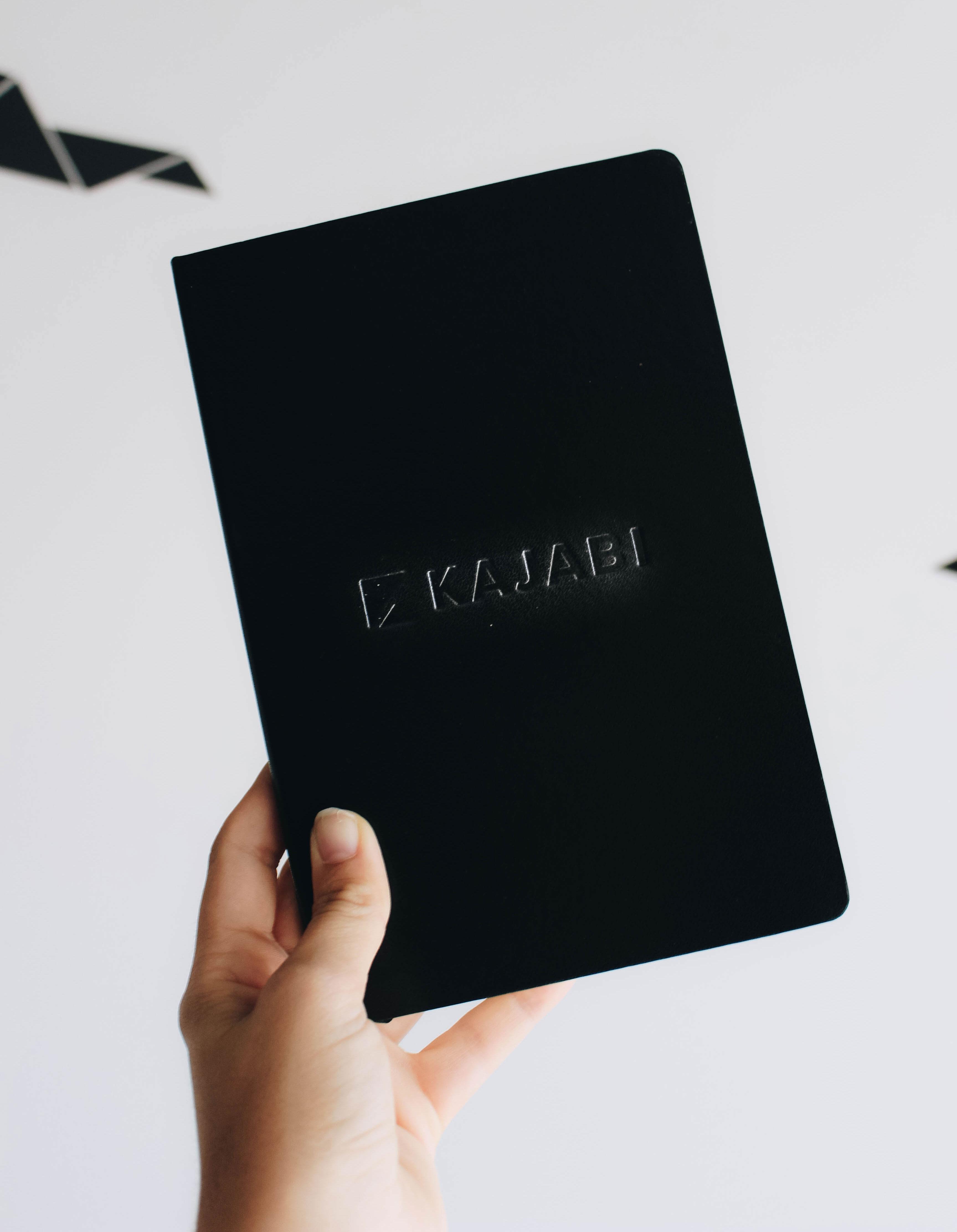 kajabi-notebook kajabi customer swag, a black notebook