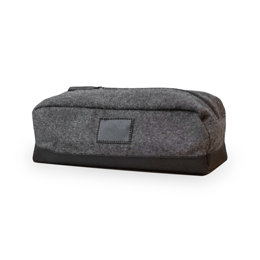 wool gray dopp kit, continuing the bag theme of our promotional products trends post
