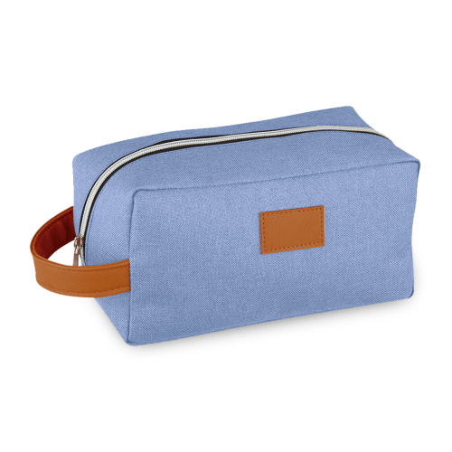 toiletry bag with leather details, another versatile promotional product