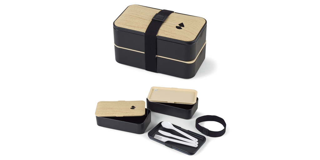 Branded Stackable Bamboo Fiber Bento Boxes - Promotional Gifts