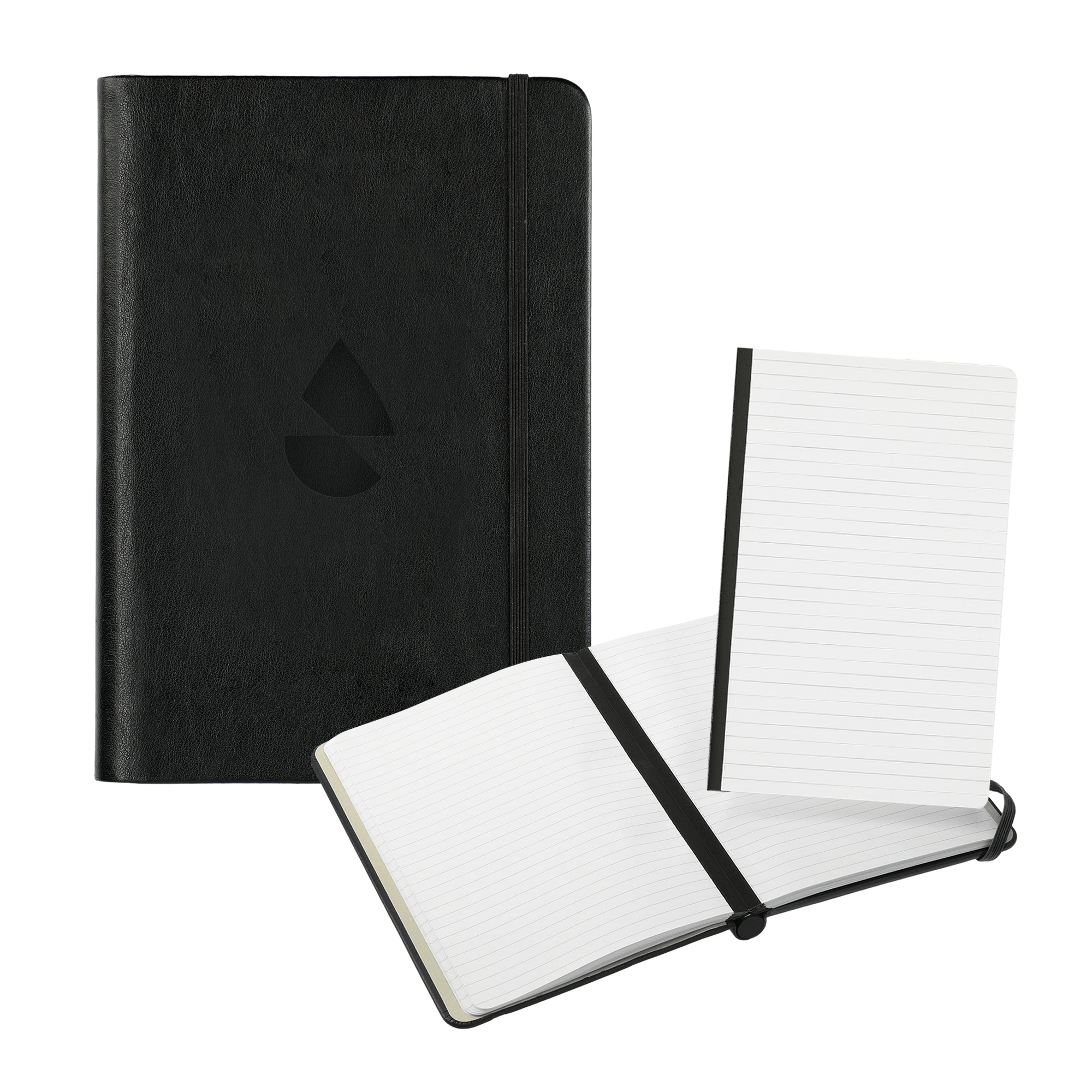 a cool swag item, black magnetic notebook