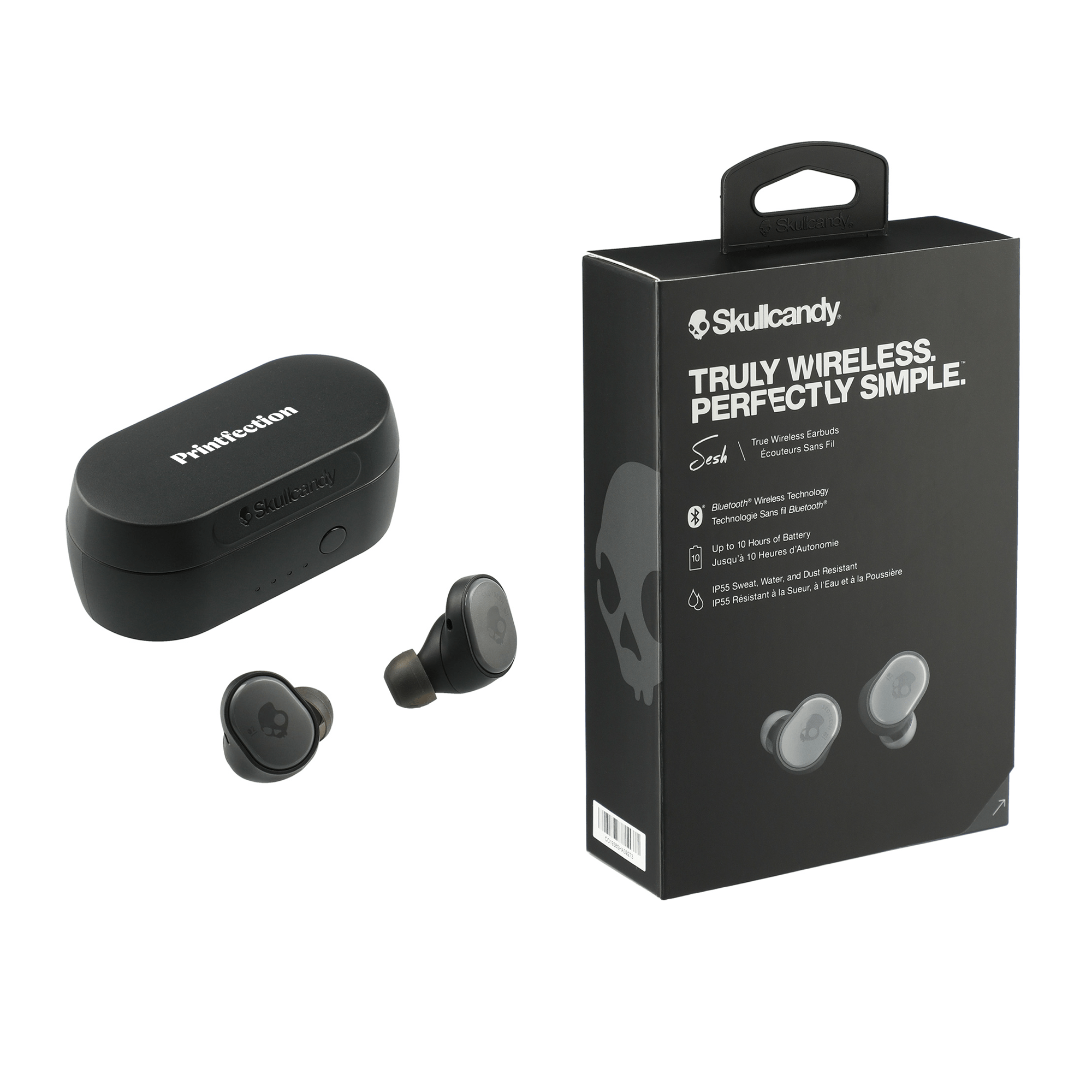 branded skullcandy ear buds, really cool tech swag