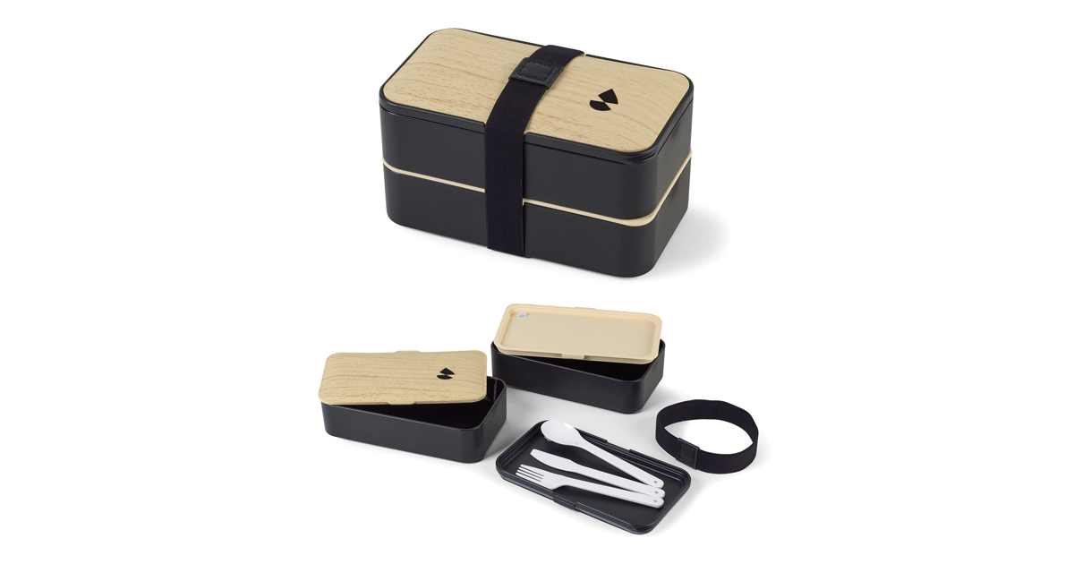 Umami - All-in-1 Bento Box Adult Lunch Box - with Utensils - White, Bamboo  - NEW