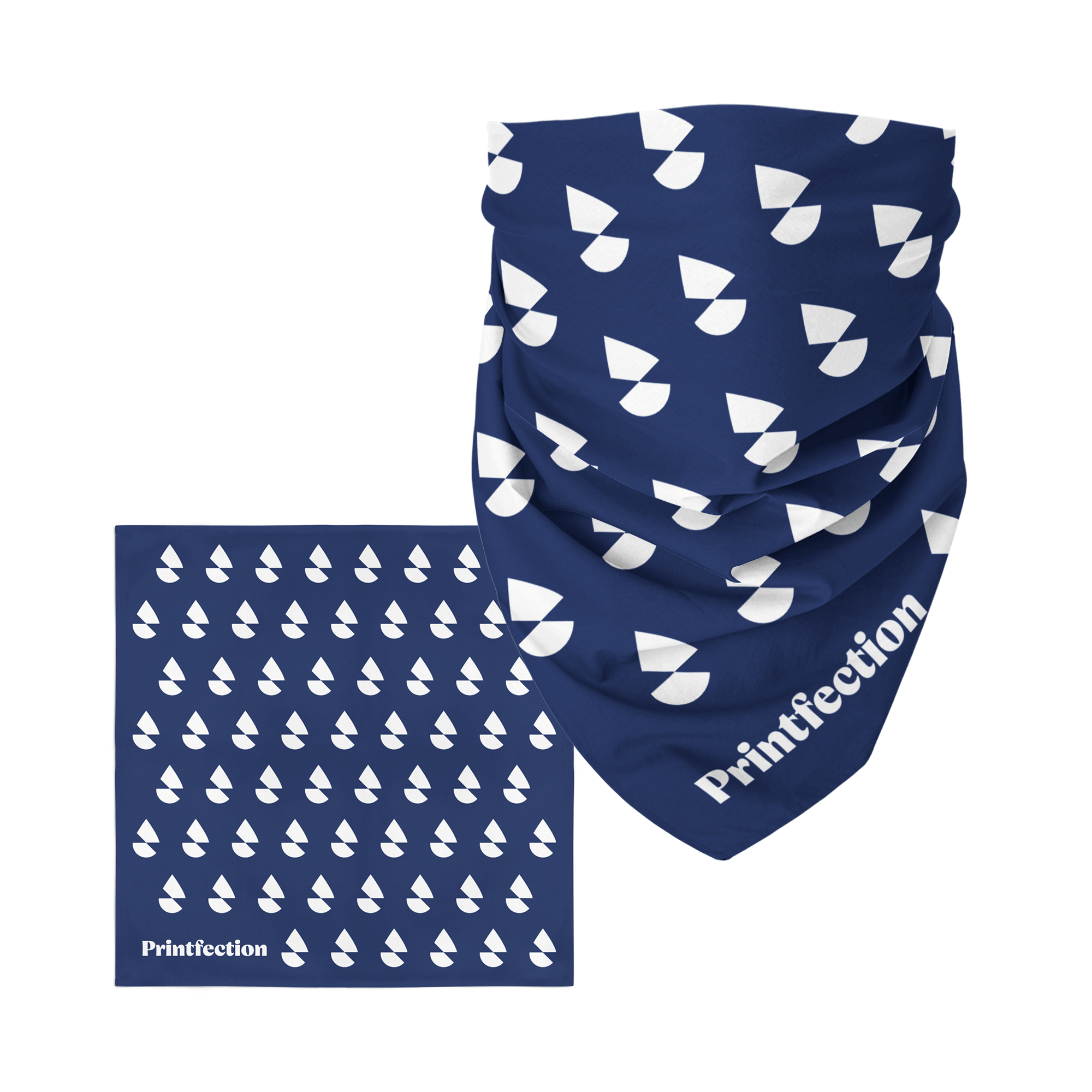 Bandana face protection with company logo on it