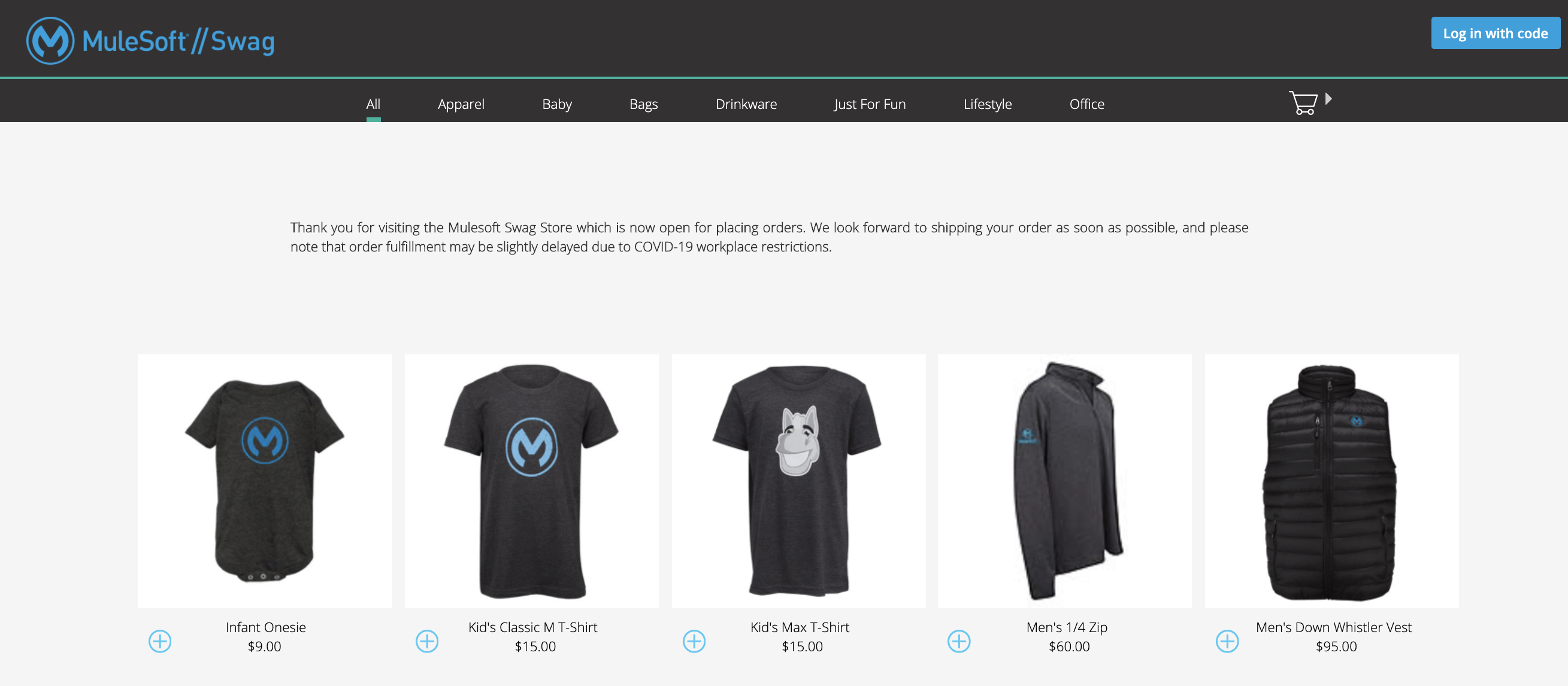 mulesoft's online company store