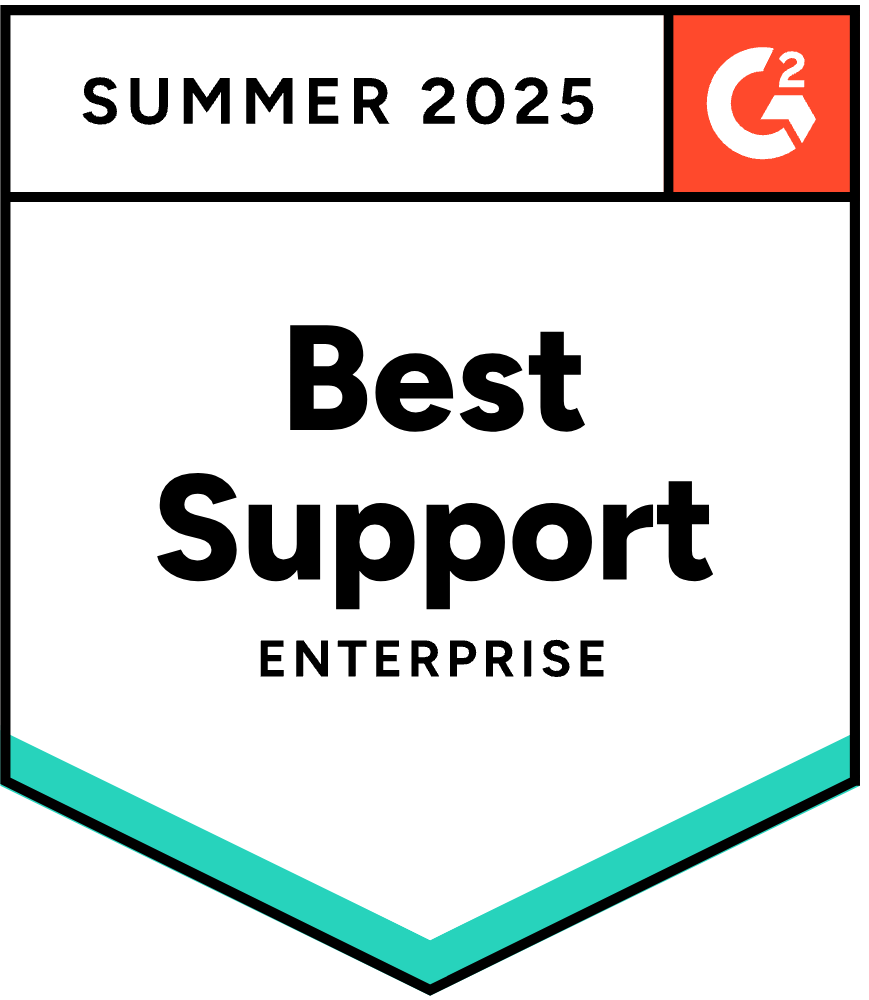 G2 Badge Summer 2025_Best Support G2 Badge Summer 2025 awarding Printfection with Best Support