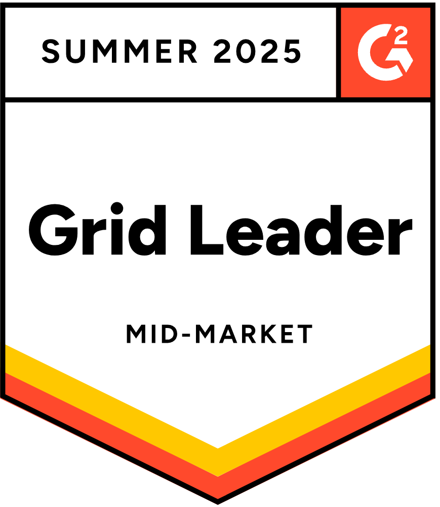 G2 Badge Summer 2025_Grid Leader G2 Badge Summer 2025 awarding Printfection with Grid Leader